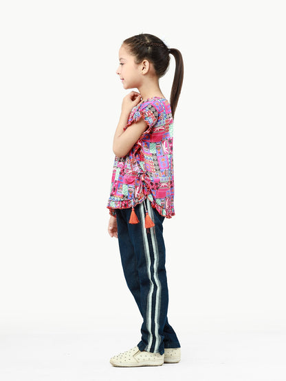 Edenrobe - Girl's Pink Multi Top - EGTW22-015