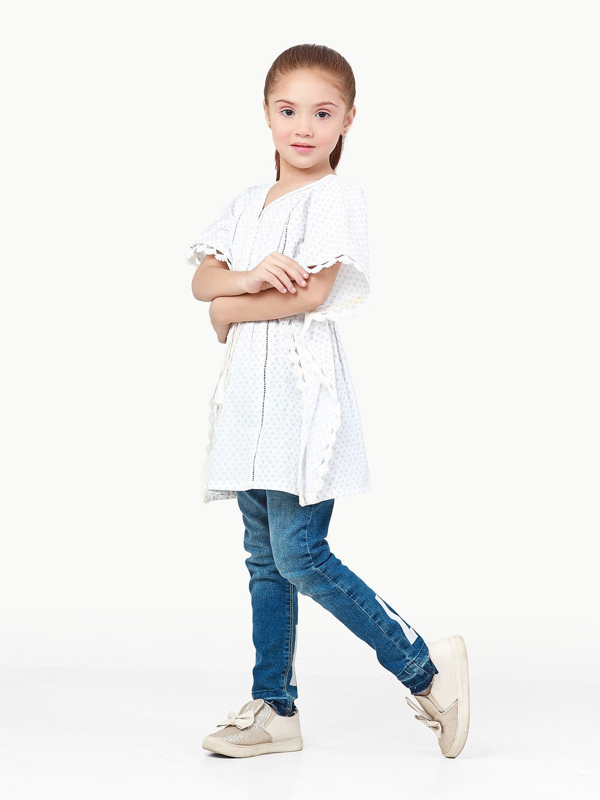 Edenrobe - Girl's White Top - EGTW22-053