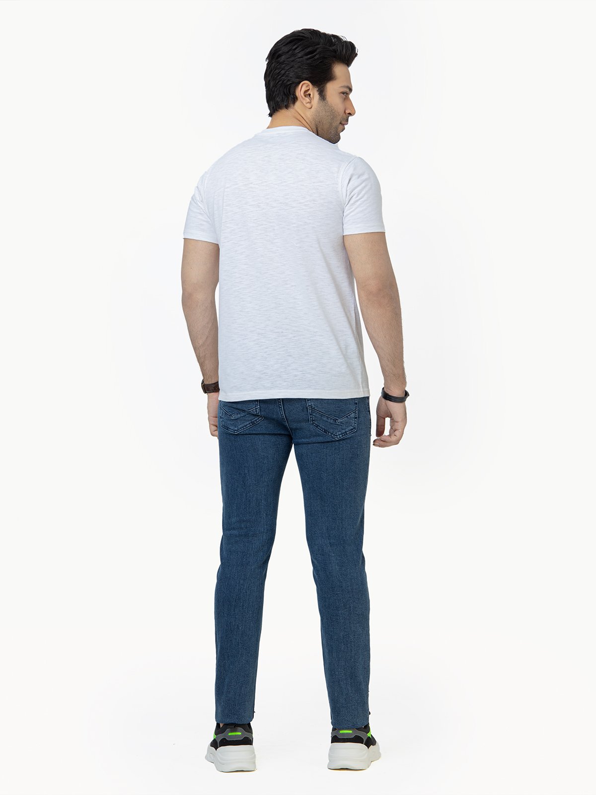 Edenrobe - Men's White Basic Tee - EMTBT22-004