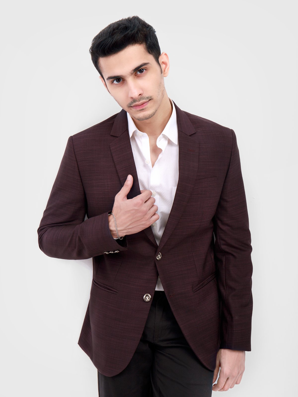 Edenrobe - Men's Plum Blazer - EMTB22-6763