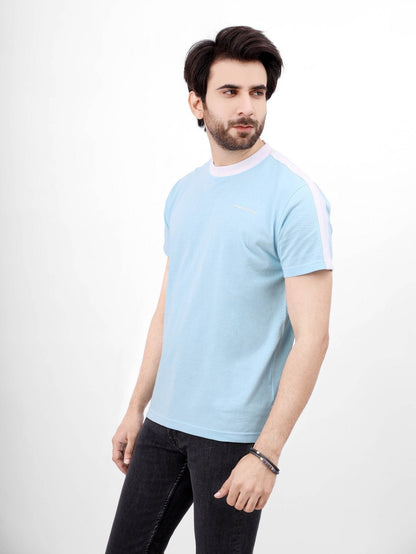 Edenrobe - Men's Light Blue Graphic Tee - EMTGT21-013
