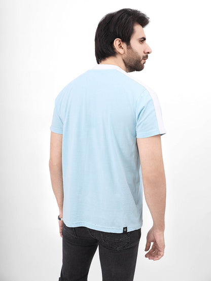 Edenrobe - Men's Light Blue Graphic Tee - EMTGT21-013