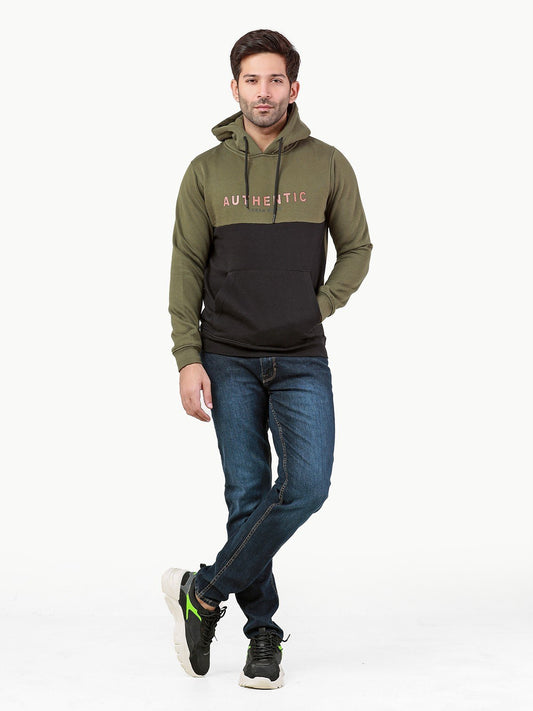 Edenrobe - Men's Olive Green Hoodie - EMTH22-002