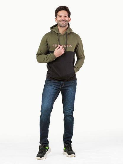Edenrobe - Men's Olive Green Hoodie - EMTH22-002