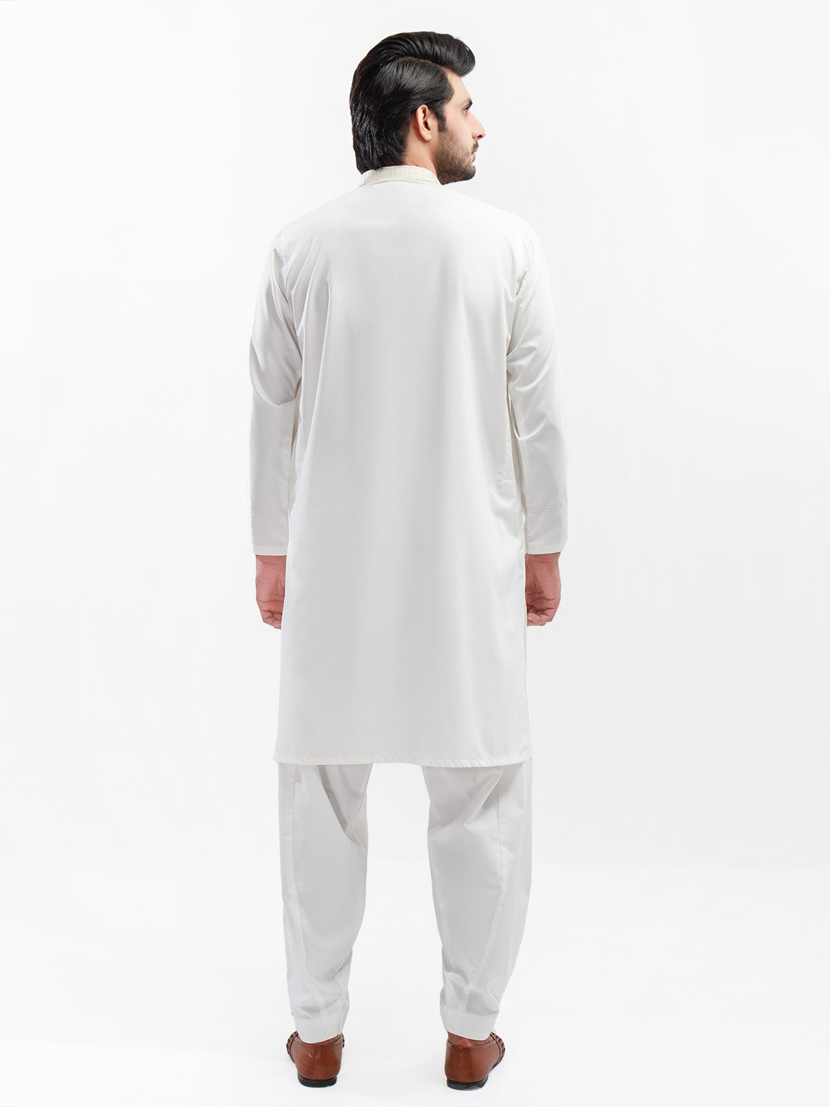 Edenrobe - Men's Off White Kurta Shalwar - EMTKS22S-40938