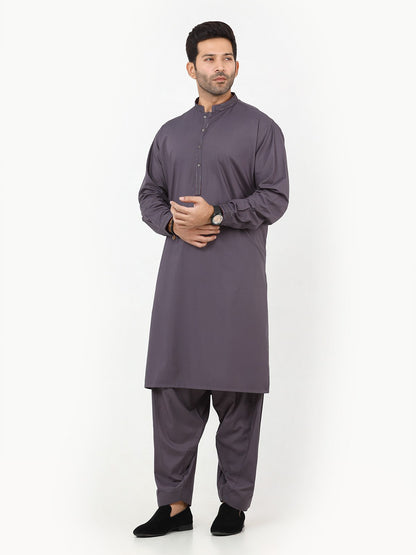 Edenrobe - Men's Purple Kurta Shalwar - EMTKS22S-40951