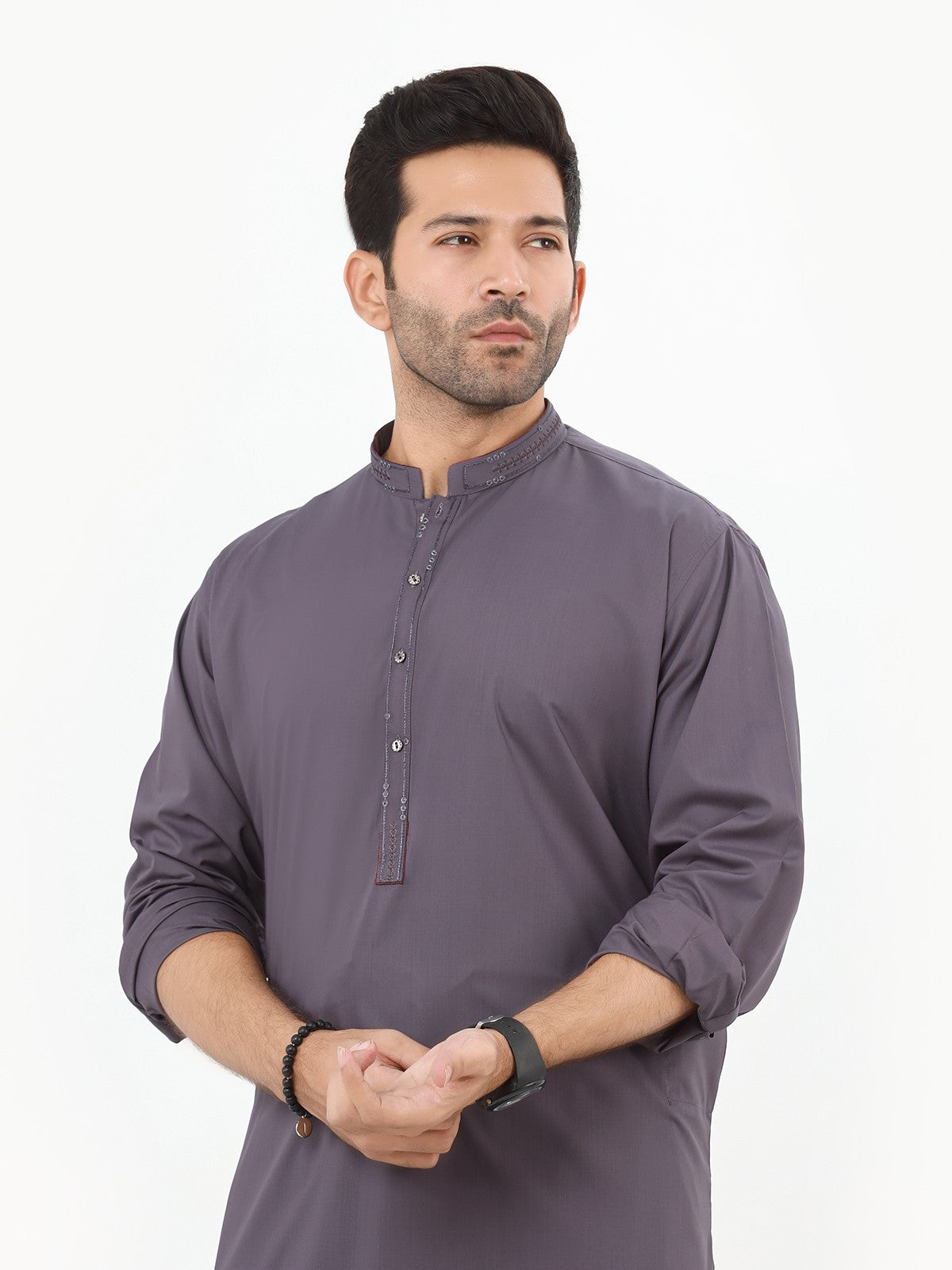 Edenrobe - Men's Purple Kurta Shalwar - EMTKS22S-40951