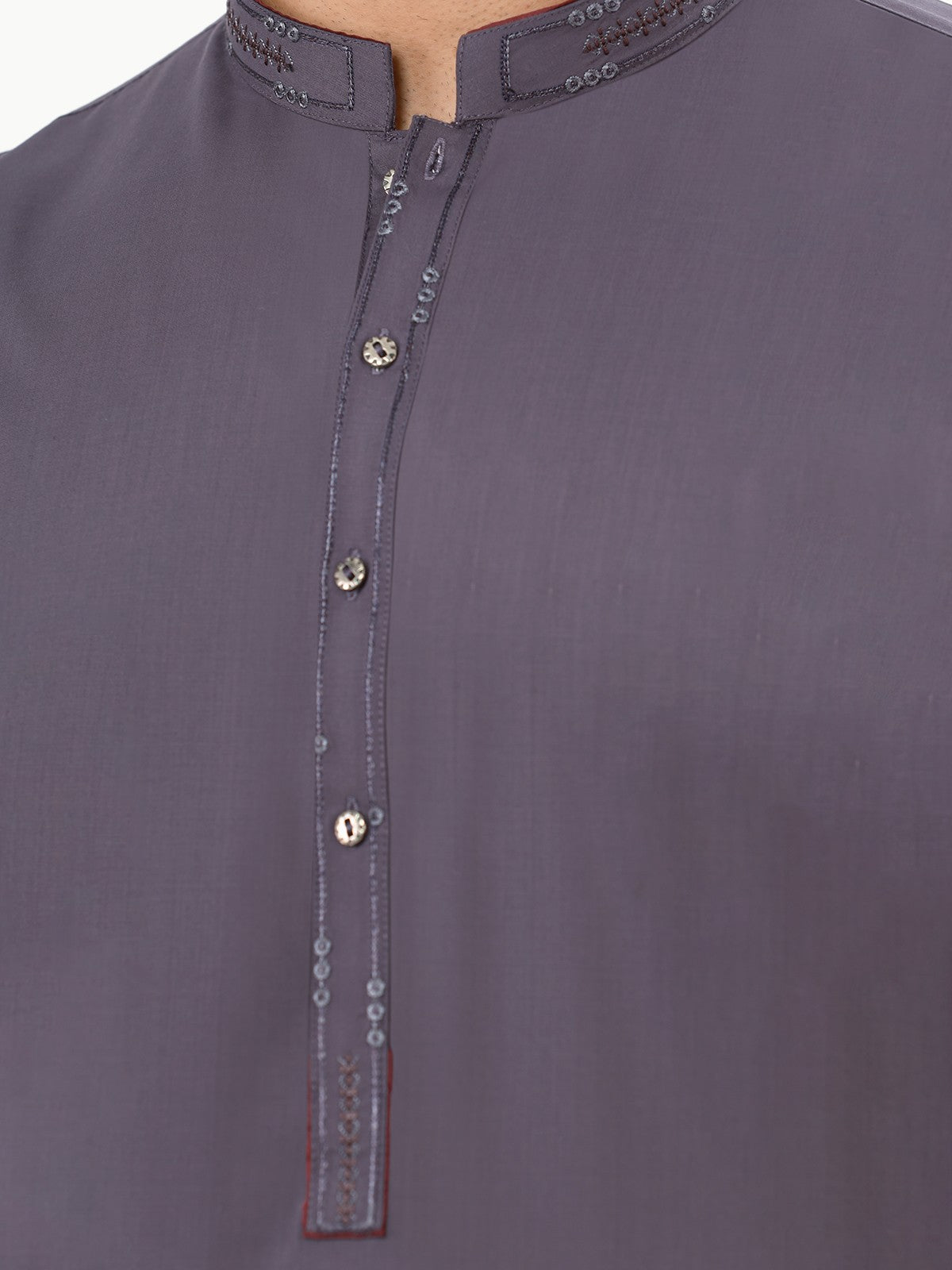 Edenrobe - Men's Purple Kurta Shalwar - EMTKS22S-40951