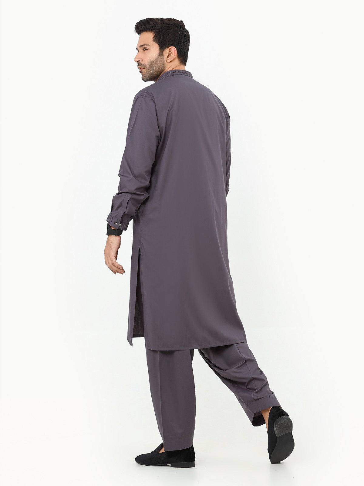 Edenrobe - Men's Purple Kurta Shalwar - EMTKS22S-40951