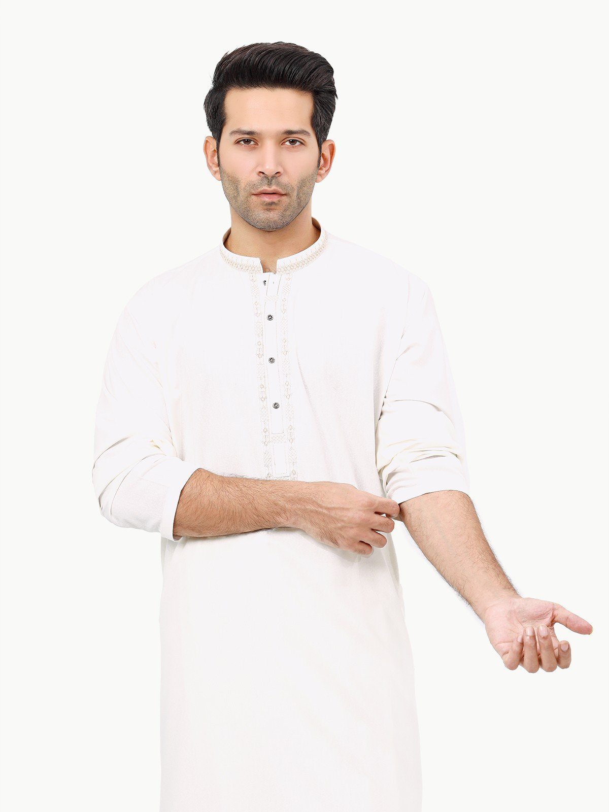 Edenrobe - Men's Off White Kurta Shalwar - EMTKS22S-40955