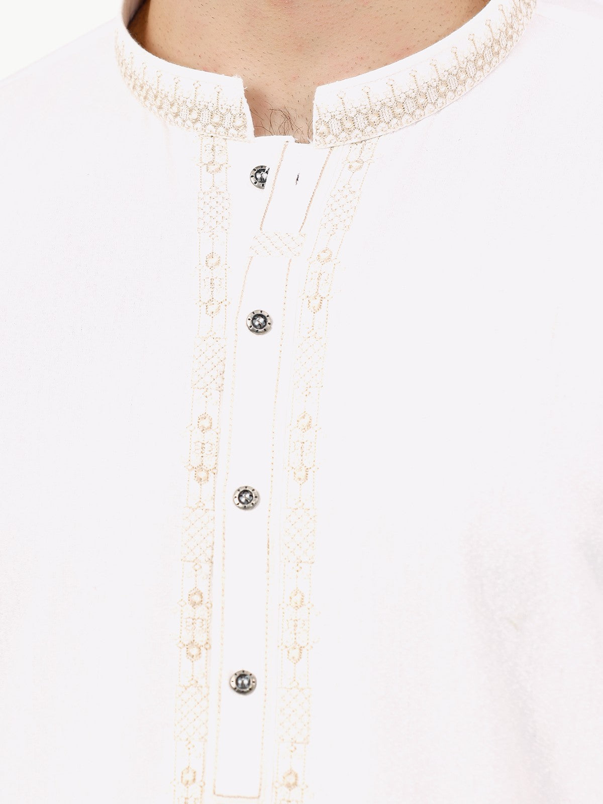 Edenrobe - Men's Off White Kurta Shalwar - EMTKS22S-40955