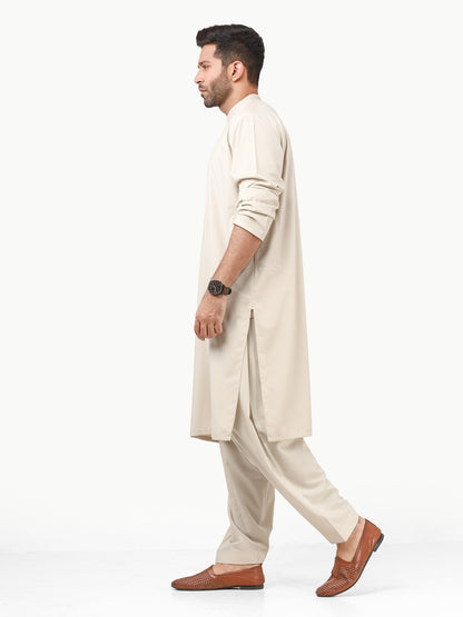 Edenrobe - Men's Light Sage Kurta Shalwar - EMTKS22S-40957