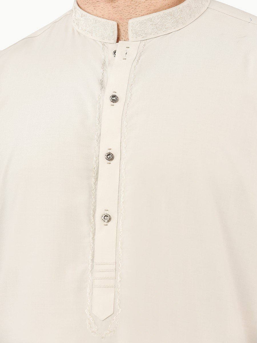 Edenrobe - Men's Light Sage Kurta Shalwar - EMTKS22S-40957