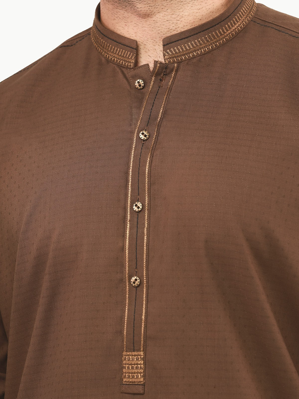 Edenrobe - Men's Brown Kurta Shalwar - EMTKS22S-40958