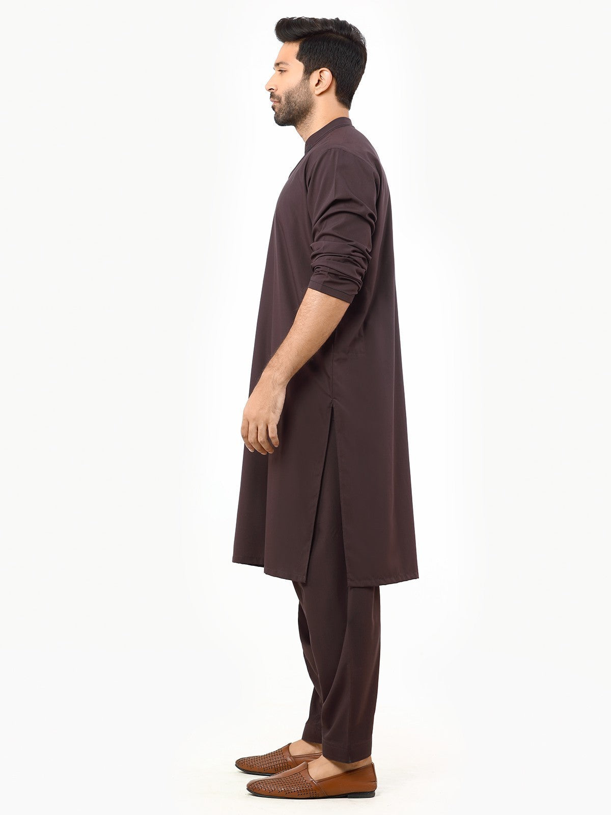Edenrobe - Men's Plum Kurta Shalwar - EMTKS22S-40968