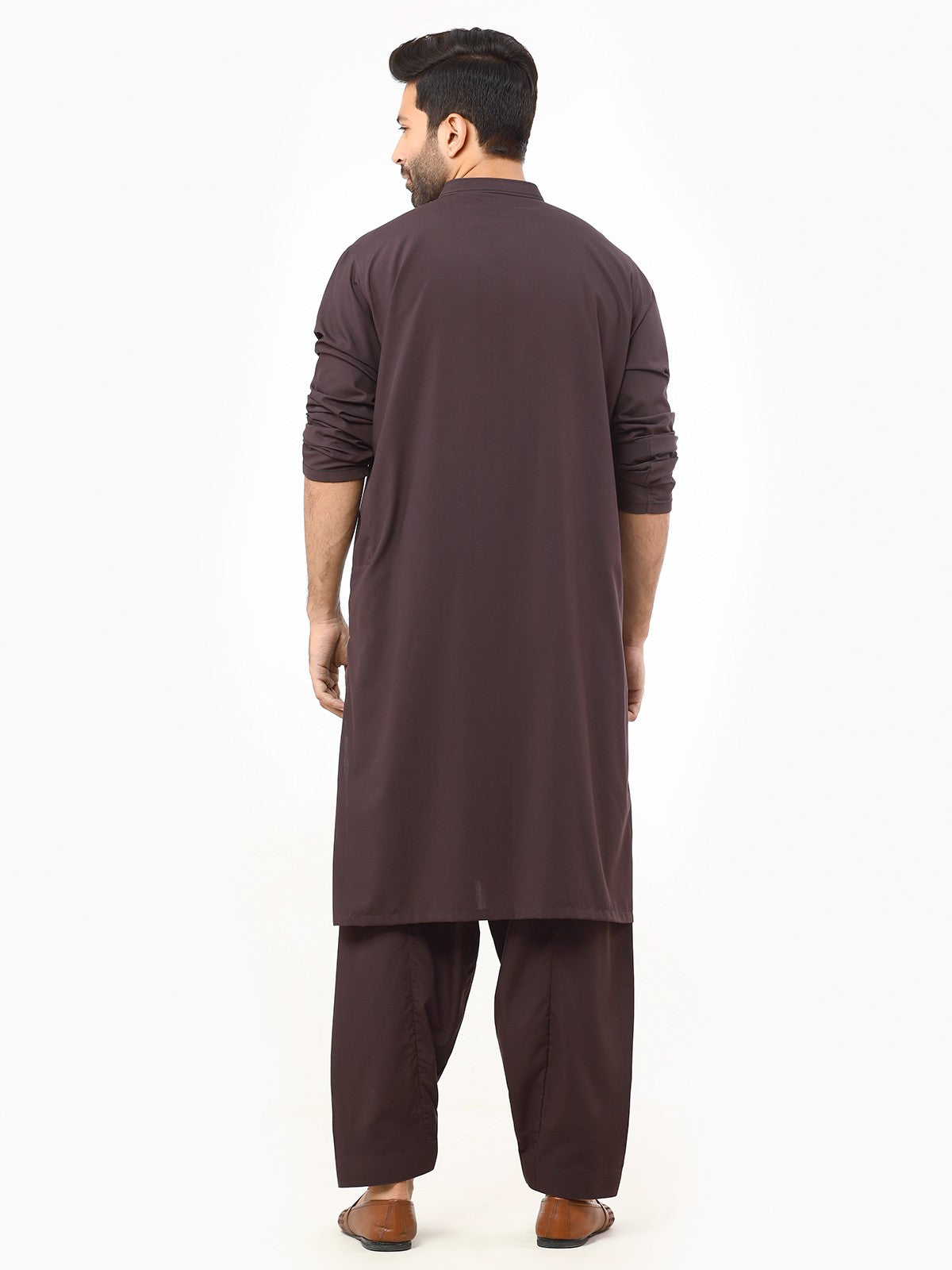 Edenrobe - Men's Plum Kurta Shalwar - EMTKS22S-40968