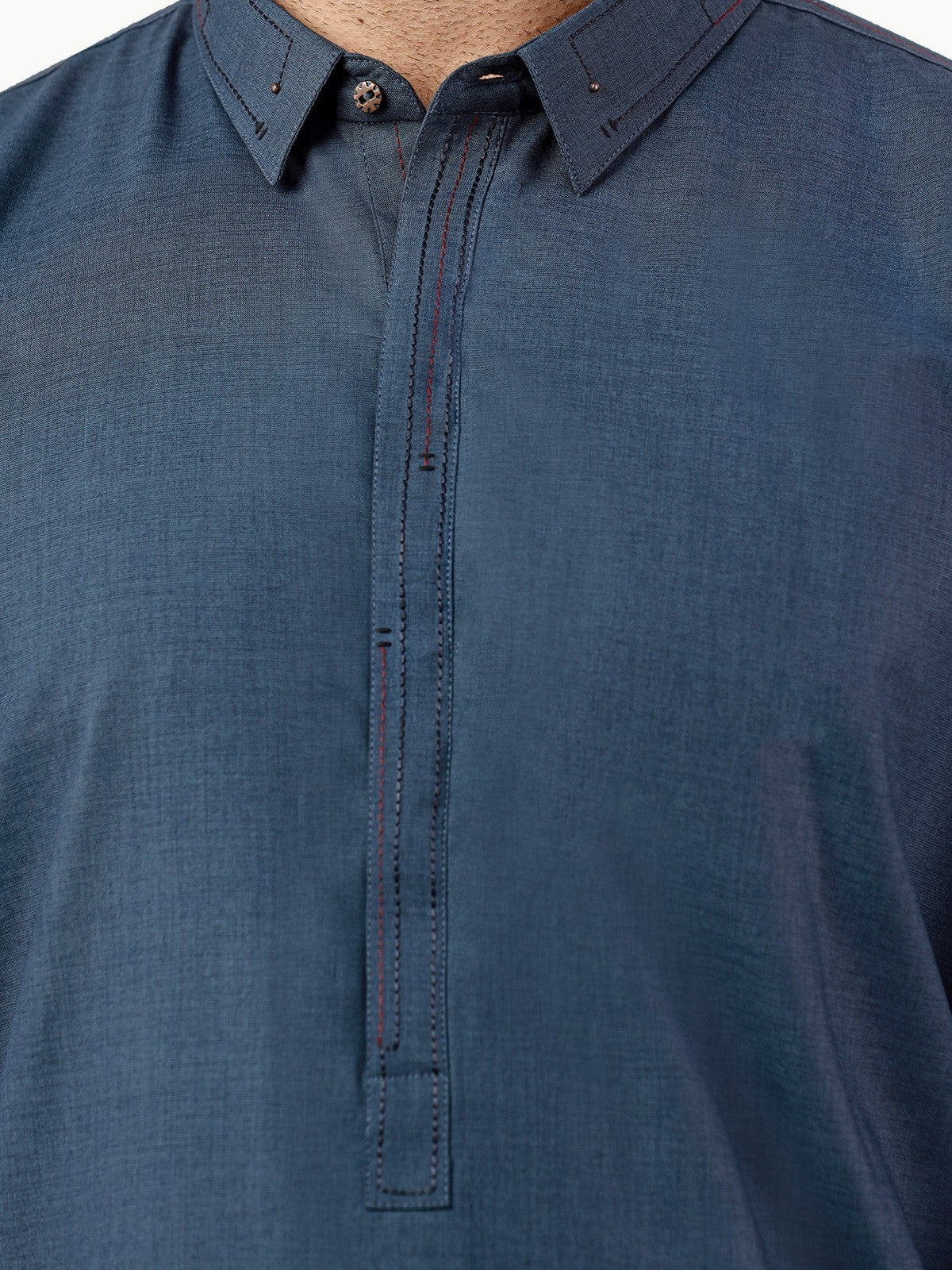 Edenrobe - Men's Steel Blue Kurta Shalwar - EMTKS22S-40985