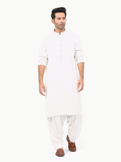 Edenrobe - Men's Off White Kurta Shalwar - EMTKS22S-40989