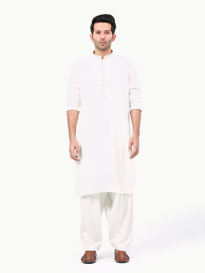 Edenrobe - Men's Off White Kurta Shalwar - EMTKS22S-40989