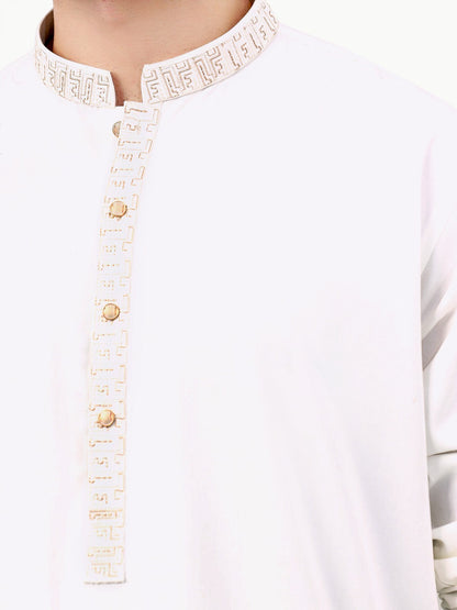 Edenrobe - Men's Off White Kurta Shalwar - EMTKS22S-40989