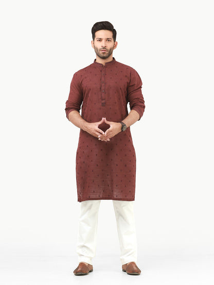 Edenrobe - Men's Burgundy Kurta - EMTK22S-99208