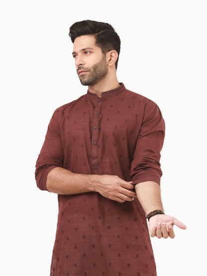 Edenrobe - Men's Burgundy Kurta - EMTK22S-99208