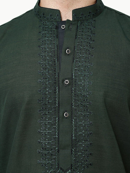 Edenrobe - Men's Dark Green Kurta - EMTK22S-99211
