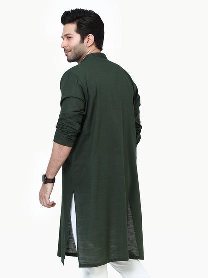 Edenrobe - Men's Dark Green Kurta - EMTK22S-99211
