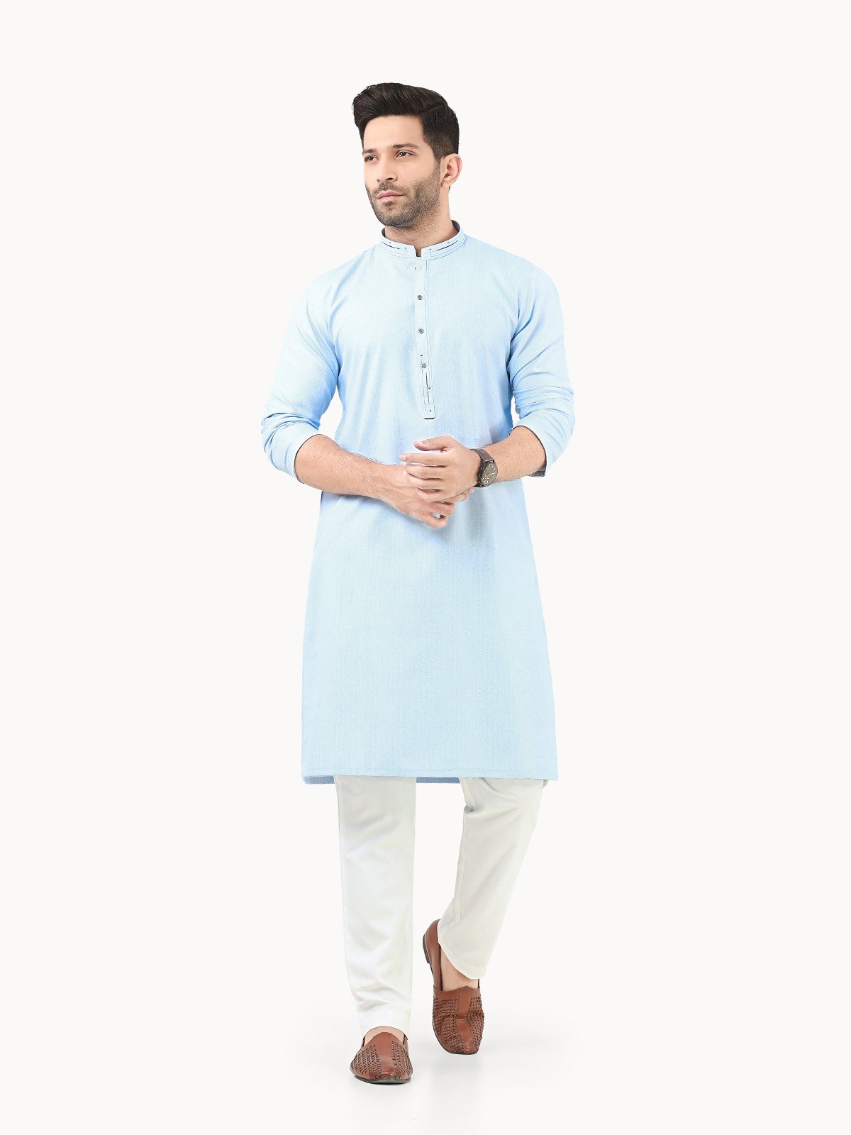 Edenrobe - Men's Sky Blue Kurta - EMTK22S-99217