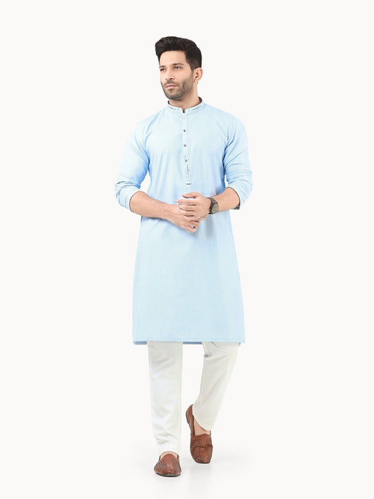 Edenrobe - Men's Sky Blue Kurta - EMTK22S-99217