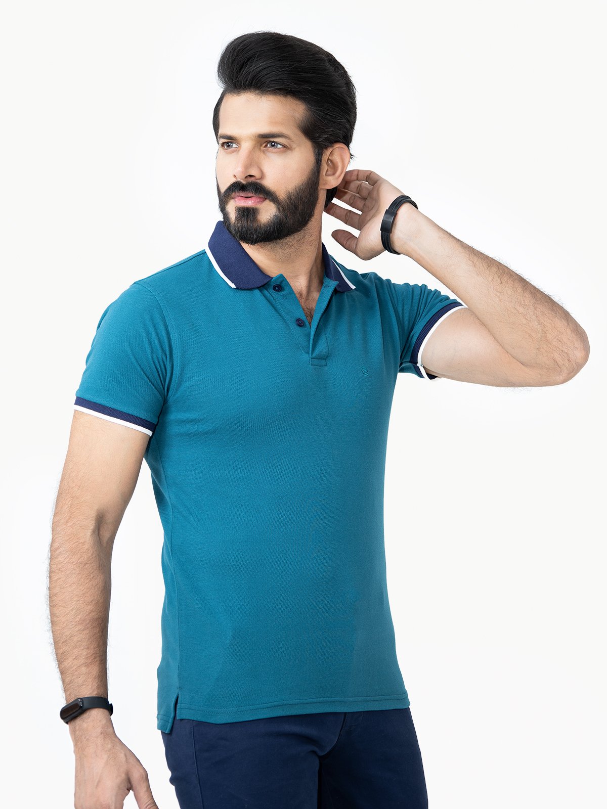 Edenrobe - Men's Teal Blue Polo Shirt - EMTPS22-003