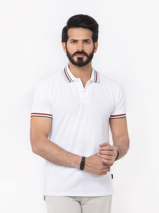 Edenrobe - Men's White Polo Shirt - EMTPS22-011