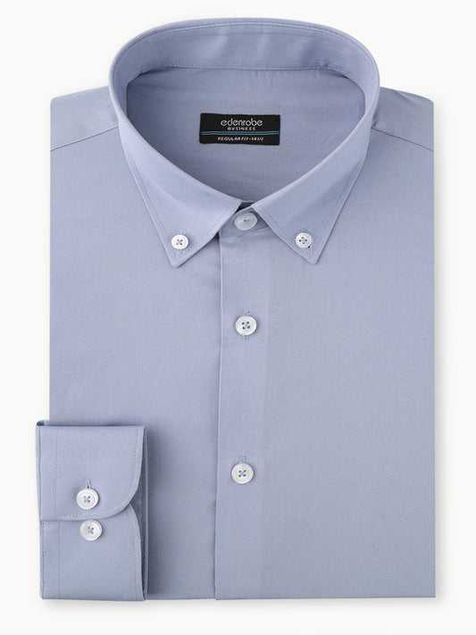 Edenrobe - Men's Steel Blue Shirt Plain - EMTSB22-100