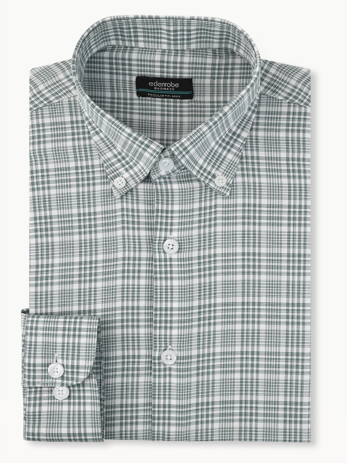 Edenrobe - Men's White Green Shirt - EMTSB22-091