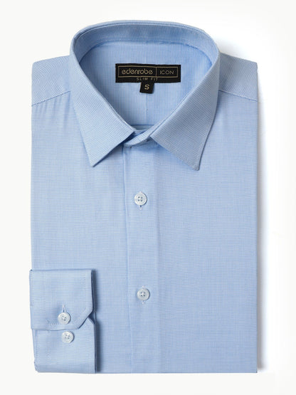 Edenrobe - Men's Sky Blue Textured Shirt - EMTSI22-50240