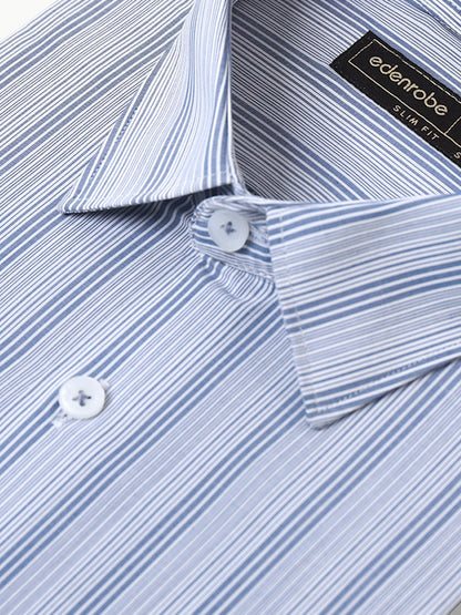 Edenrobe - Men's Blue Striped Shirt - EMTSI22-50250