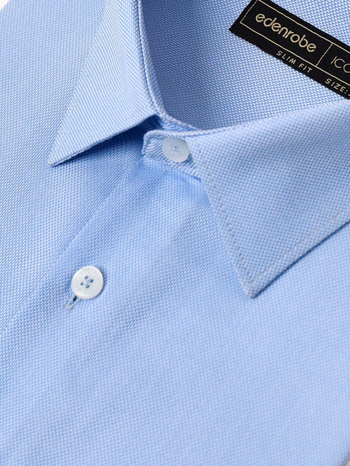 Edenrobe - Men's Sky Blue Textured Shirt - EMTSI22-50257