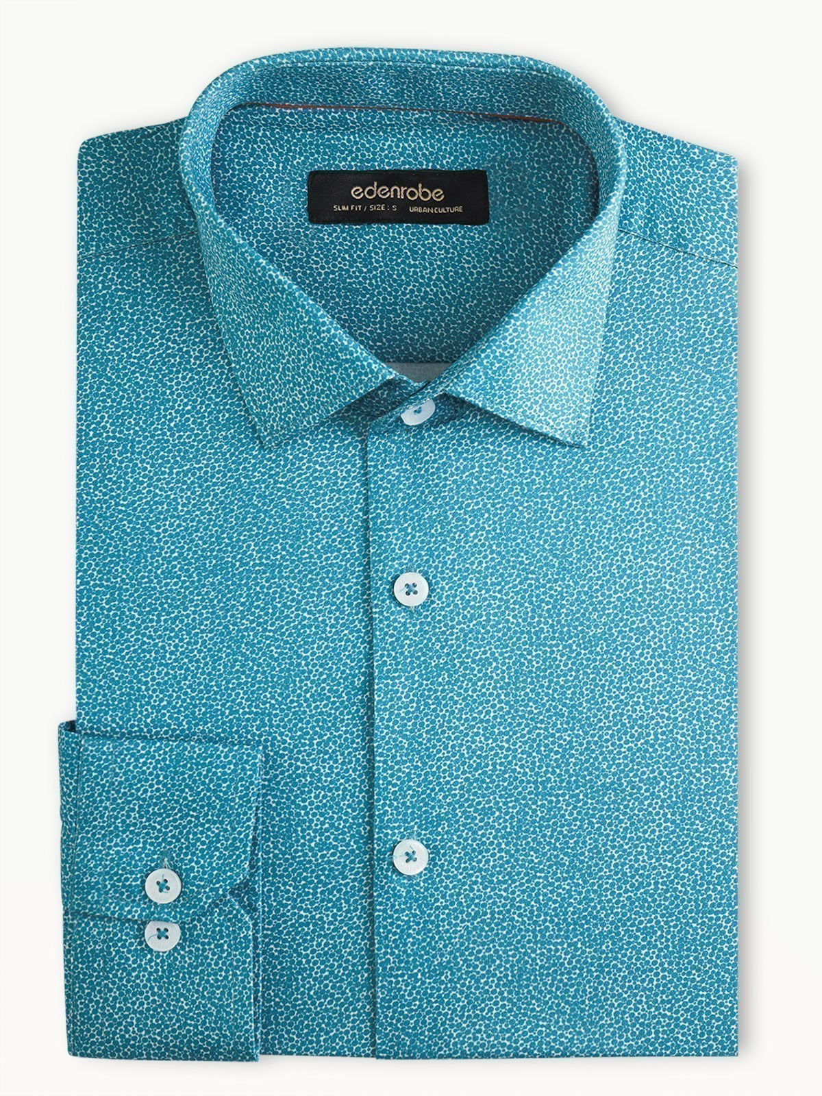 Edenrobe - Men's Teal Shirt - EMTSUC22-169