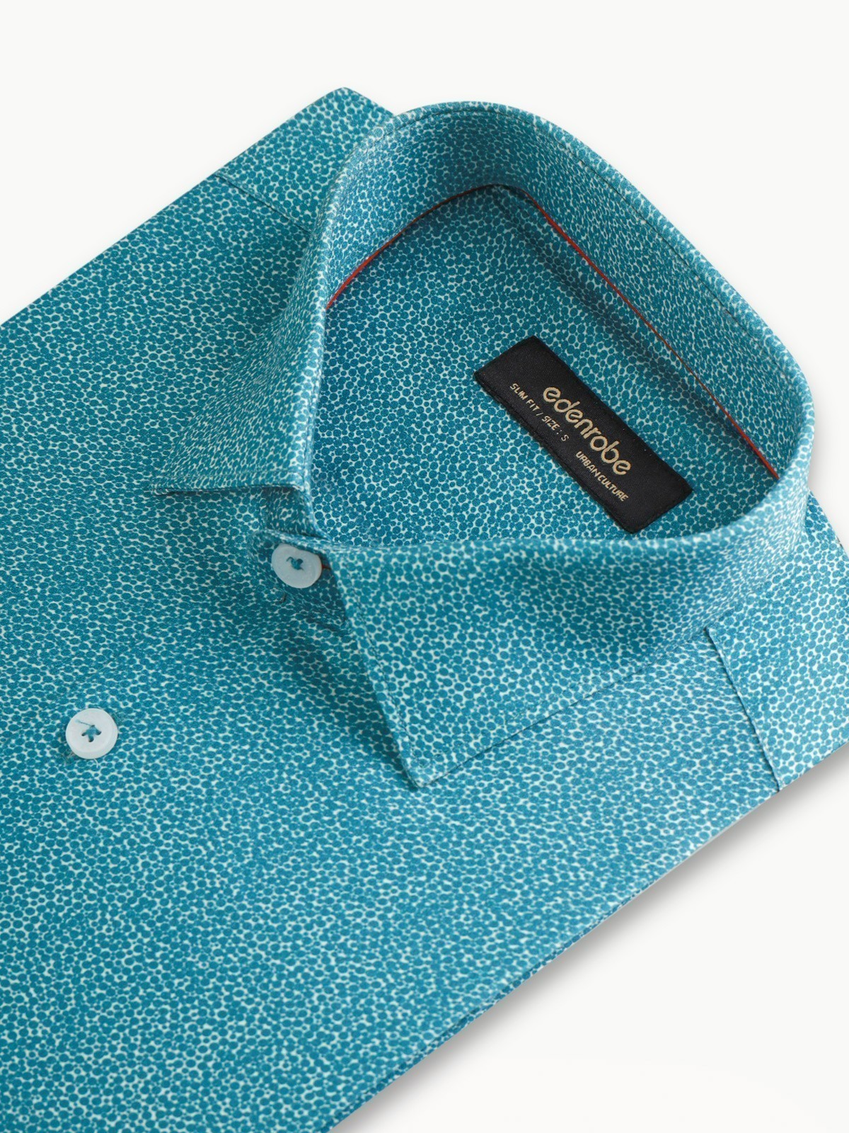 Edenrobe - Men's Teal Shirt - EMTSUC22-169