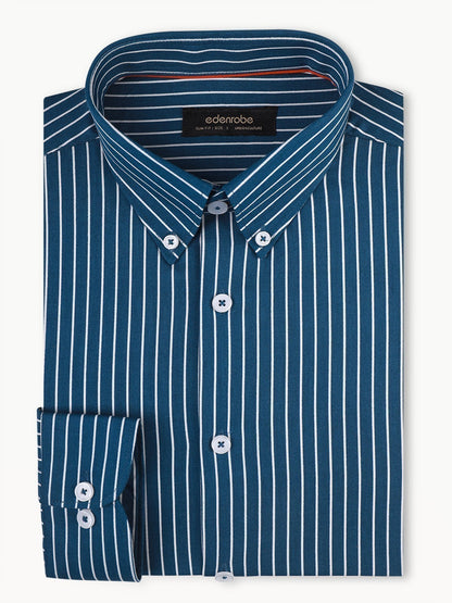 Edenrobe - Men's Teal Blue Shirt - EMTSUC22-172