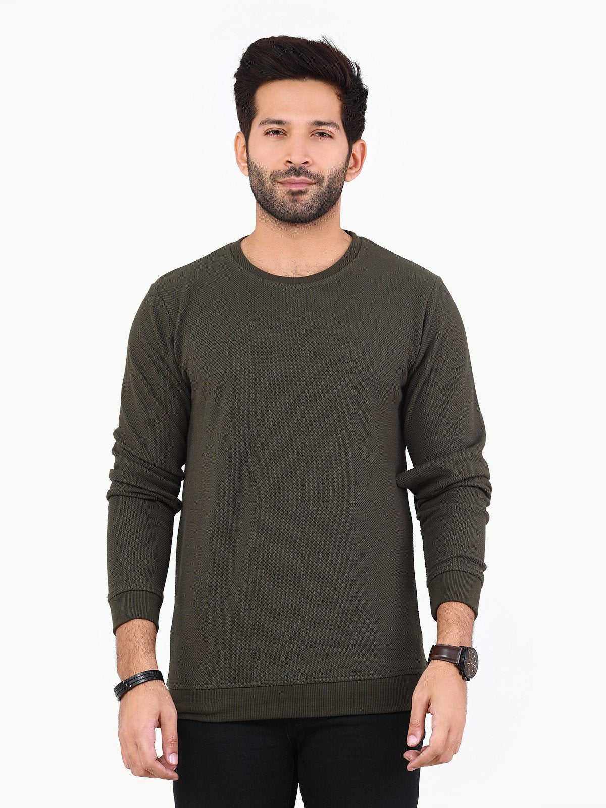 Edenrobe - Men's Green SweatShirt - EMTSS22-004