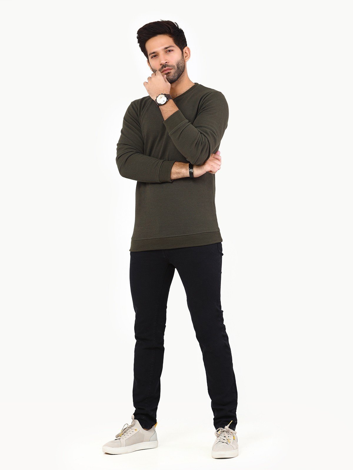 Edenrobe - Men's Green SweatShirt - EMTSS22-004