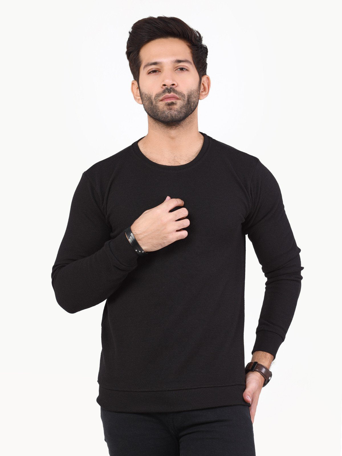Edenrobe - Men's Black SweatShirt - EMTSS22-005