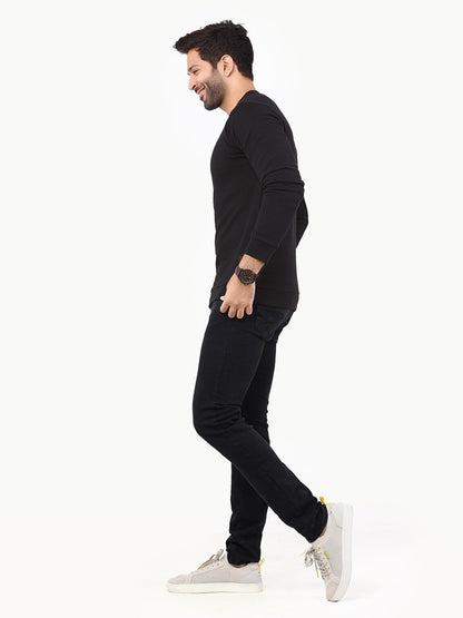 Edenrobe - Men's Black SweatShirt - EMTSS22-005