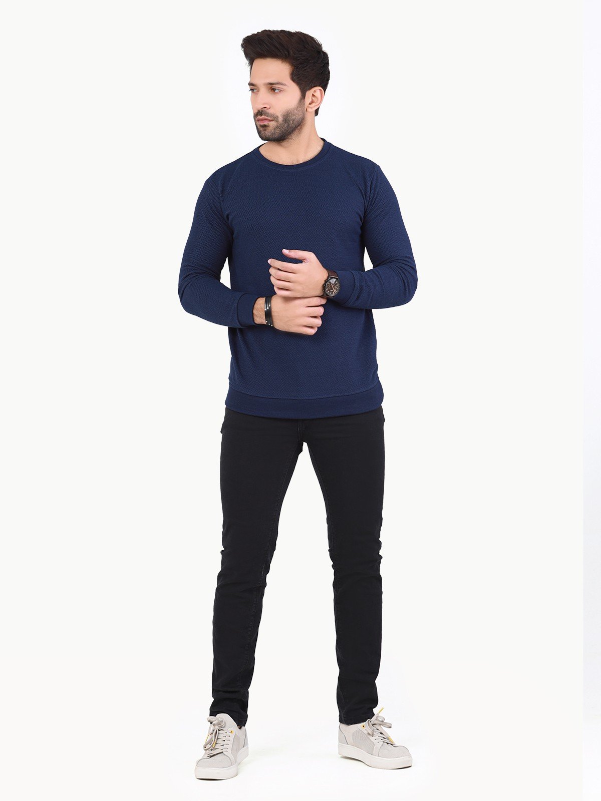 Edenrobe - Men's Navy Blue SweatShirt - EMTSS22-006