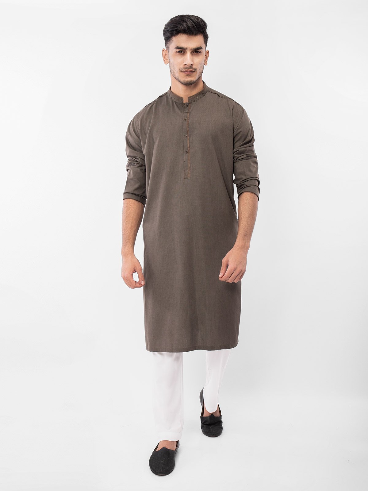 Edenrobe - Men's Dark Olive Swish Collection - EMTSW22S-99125