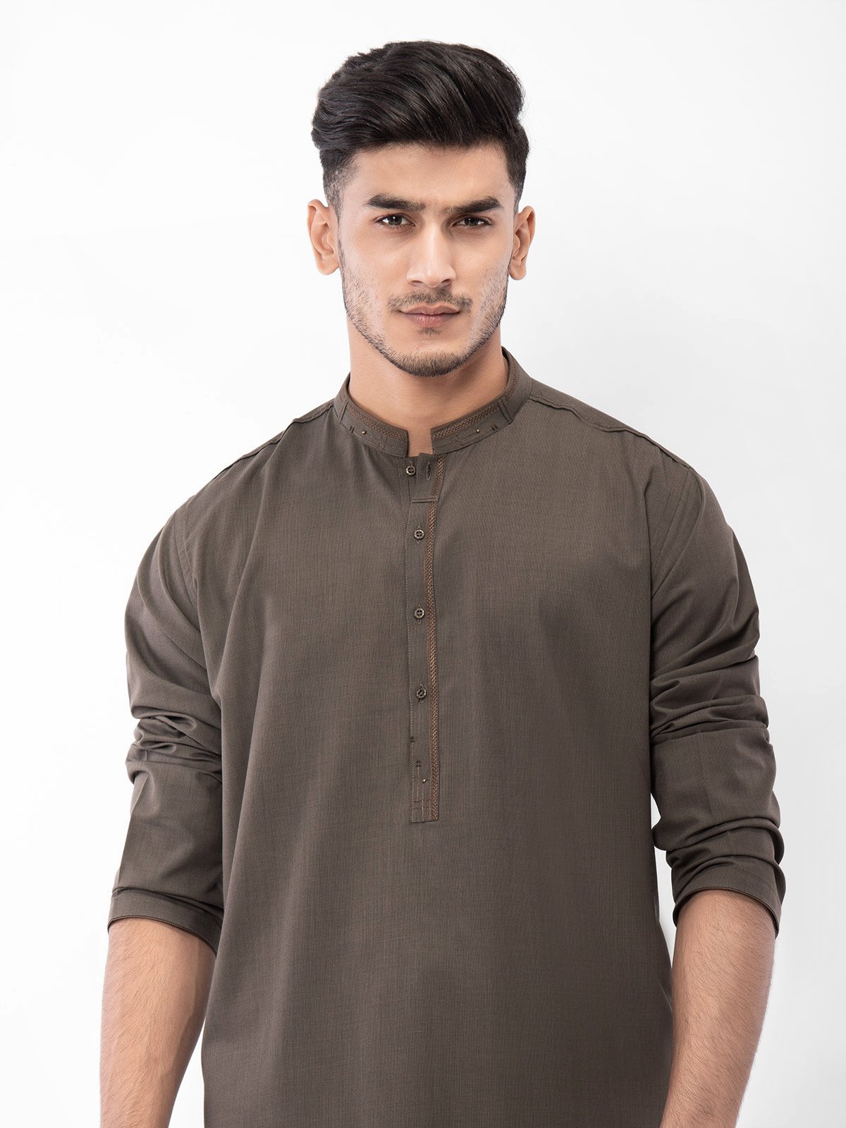 Edenrobe - Men's Dark Olive Swish Collection - EMTSW22S-99125