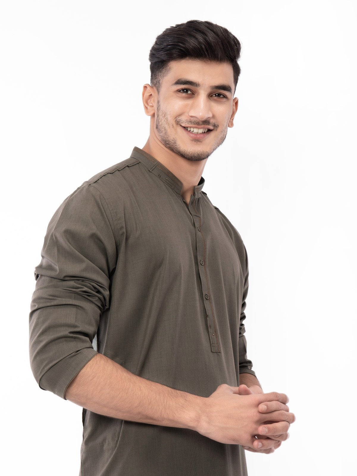 Edenrobe - Men's Dark Olive Swish Collection - EMTSW22S-99125