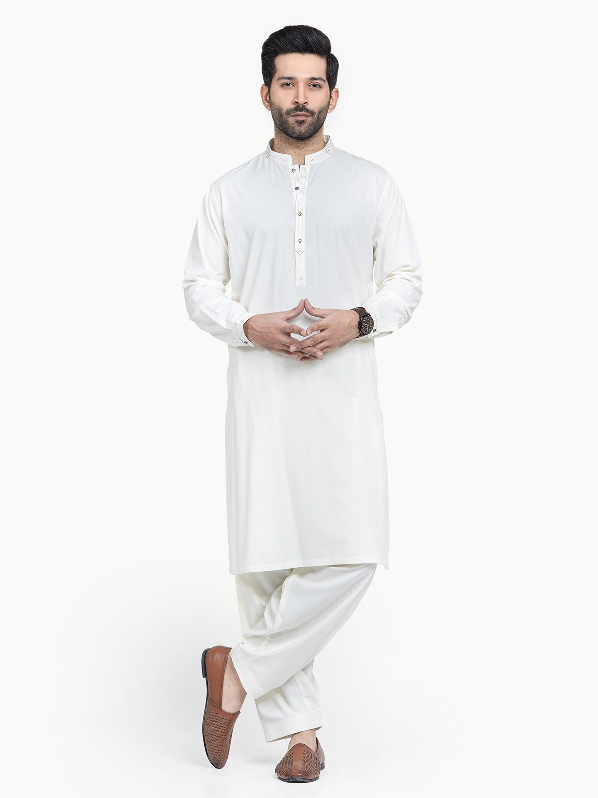 Edenrobe - Men's Cream Swish Collection - EMTSW22S-99204