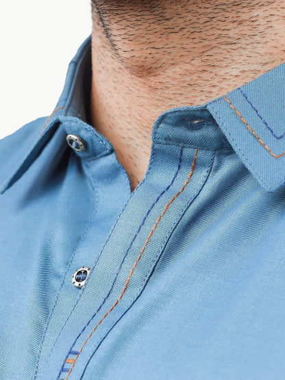 Edenrobe - Men's Dirty Blue Swish Collection - EMTSW22S-99218